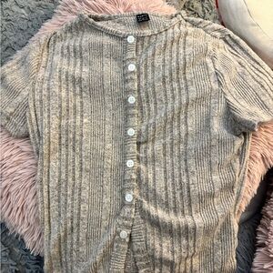 SHEIN Cream Button-Up Cardigan